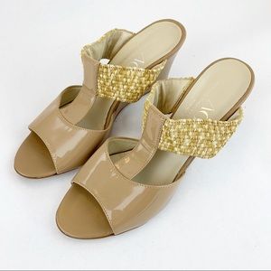 NWOB AGL Tan Slip On Wedges Size 38.5